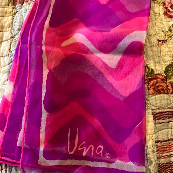 vera Neumann Accessories - Vintage Vera Neumann pink sheer scarf 27” square